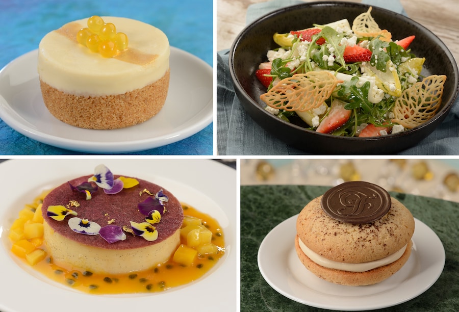Tropical Paradise Cheesecake, Tea Time Salad, Coconut Flan and Gingerbread Latte Whoopie Pie WDW Food Guide Women's History Month 2023