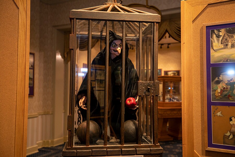 The witch from 'Snow White and the Seven Dwarfs' on display in the exhibit