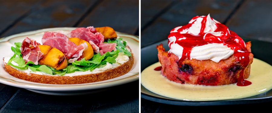 Grilled Peach Toast and Berries and Cream Bread Pudding