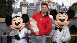 Super Bowl MVP Patrick Mahomes celebrates win with son Bronze and Mickey and Minnie at Disneyland
