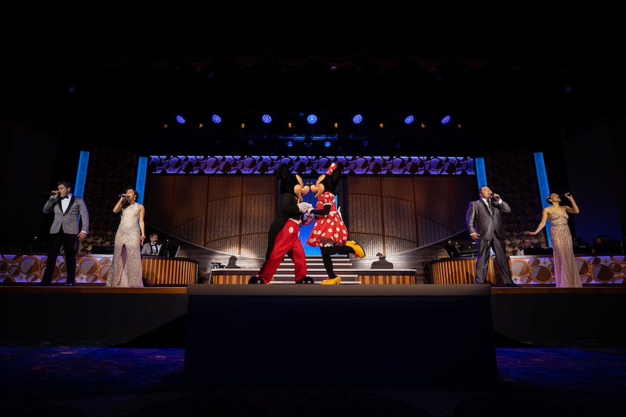 Mickey and Minnie take center stage during a special performance for the Cast Members.