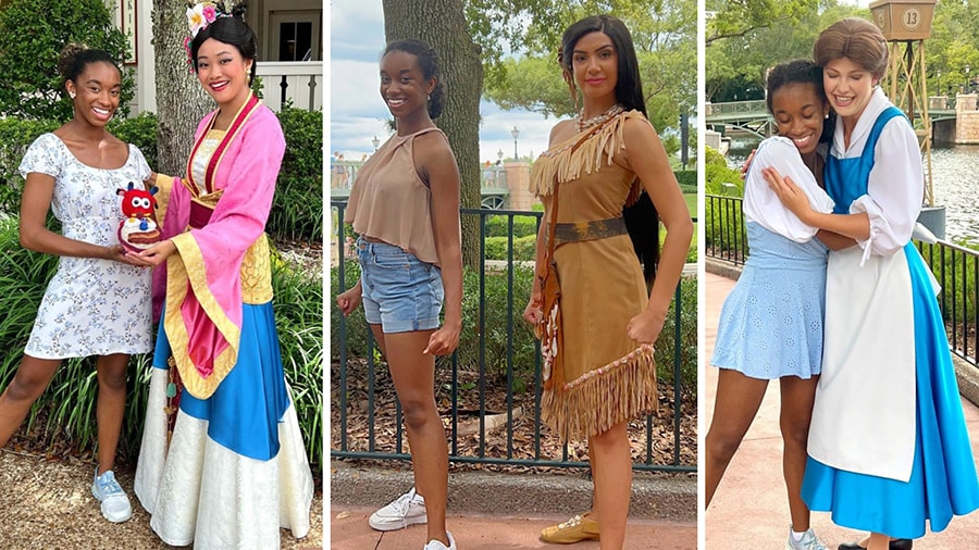 Lisa with Mulan, Lisa with Pocahontas, Lisa with Belle