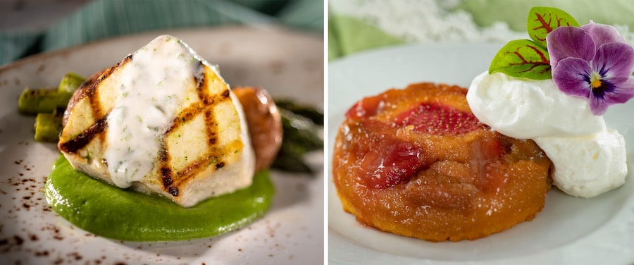 Grilled Swordfish and Strawberry Rhubarb Upside-down Cake WDW Food Guide 2023 Flower and Garden Festival