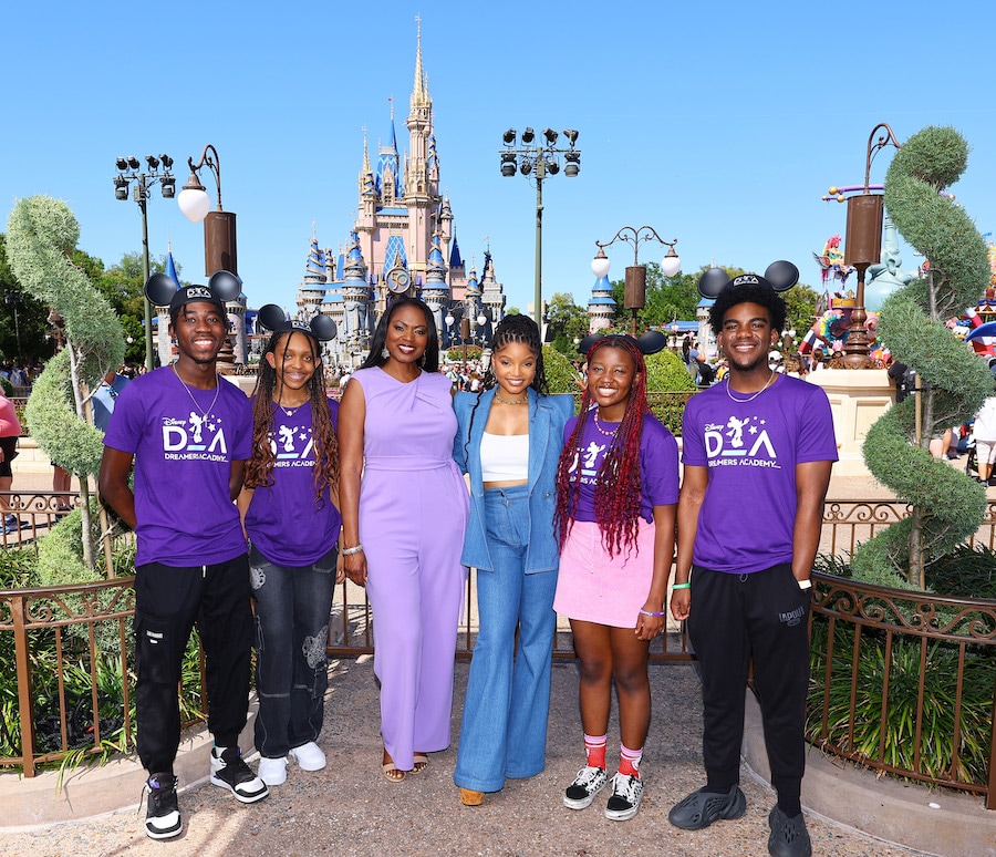 Tracey Powell, Halle Bailey and guests attend the Disney Dreamers Academy 2023 at Walt Disney World Resort