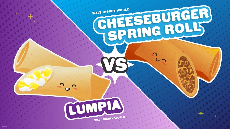 Disney’s Animal Kingdom Lumpia vs. Magic Kingdom Cheeseburger Spring Roll