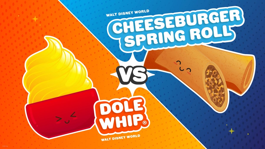 Magic Kingdom DOLE Whip vs. Magic Kingdom Cheeseburger Spring Roll 