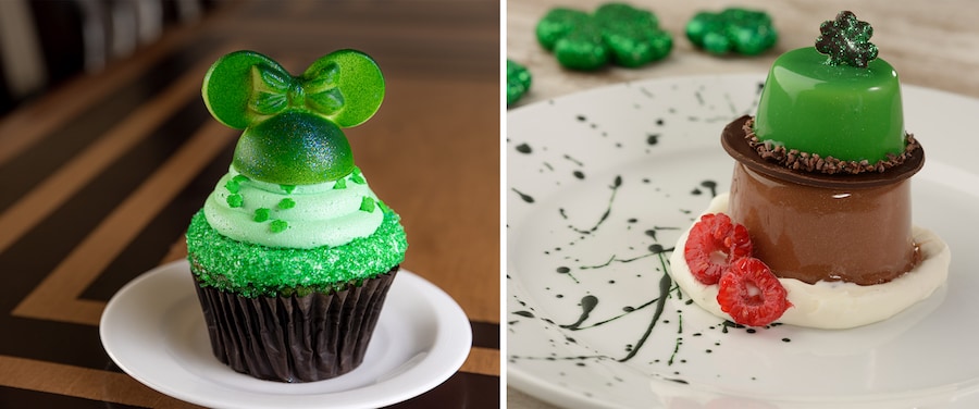 St. Patrick’s Day Cupcake from Contempo Café and Lucky Leprechaun from Three Bridges Bar and Grill at Villa del Lago WDW Food Guide: St. Patrick’s Day 2023