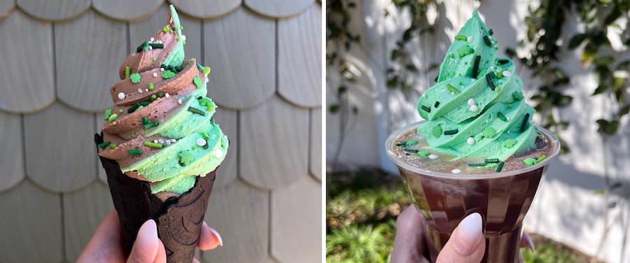 The New Disney Foodie Guide to St. Patrick’s Day 2023  St. Patrick’s Day Cone and Bailey’s Chocolate Float from Swirls on the Water 