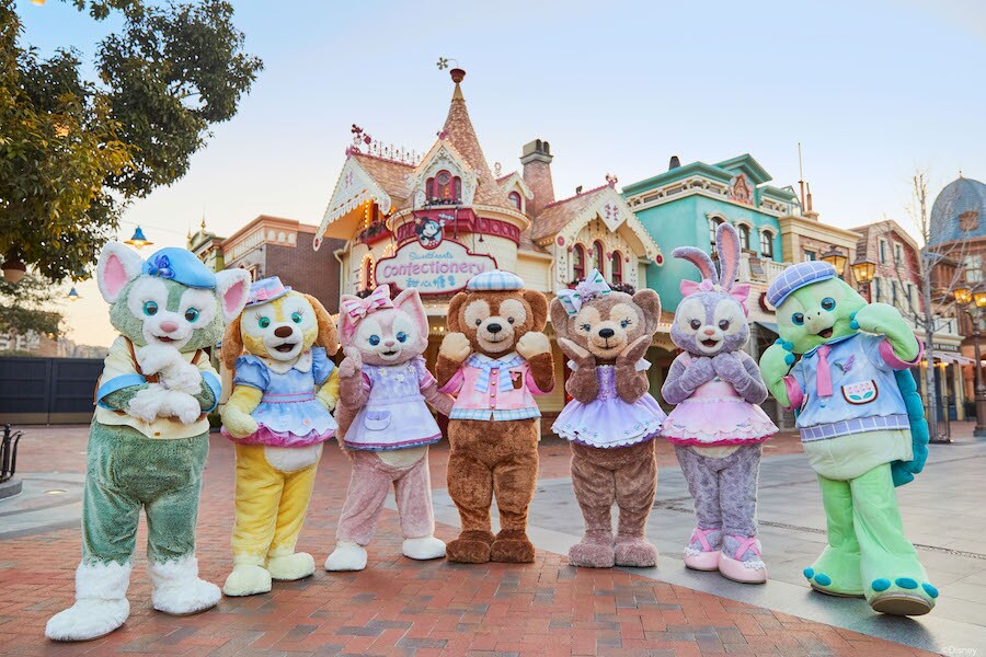 Take a Look at Springtime in the Shanghai Disneyland Resort  Duffy and Friends in their Springtime Outfits 