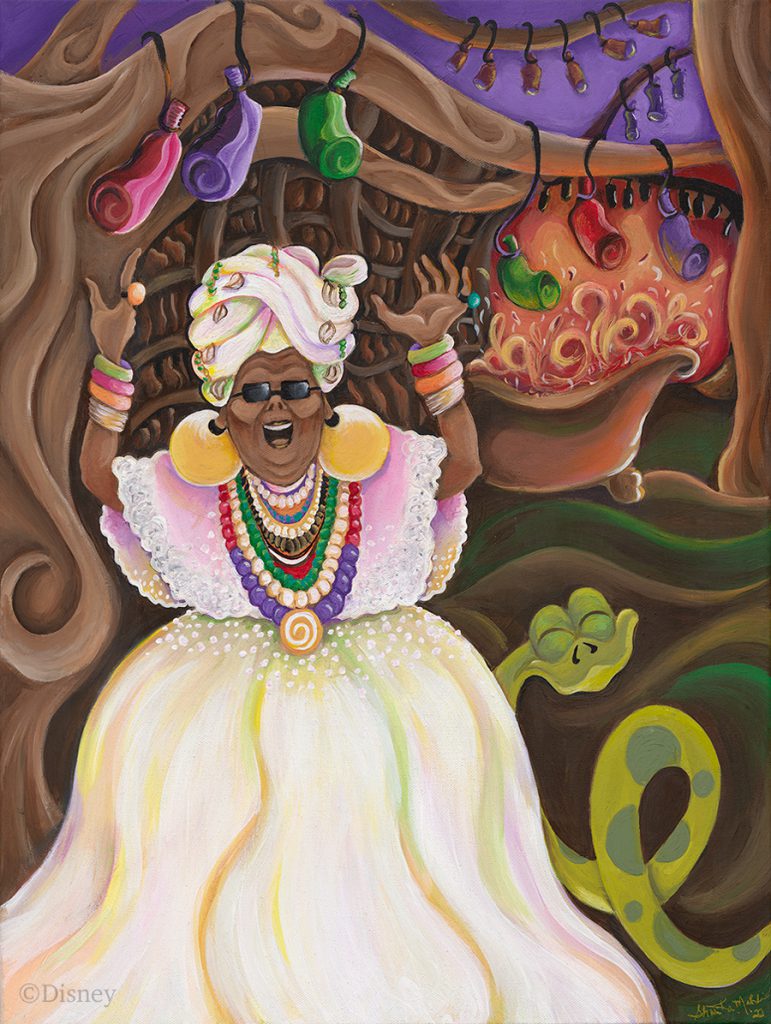 Sharika Mahdi New Orleans artist and YAYA Arts Center alumna four-part series artwork tribute to our wise and whimsical keeper of the bayou Mama Odie