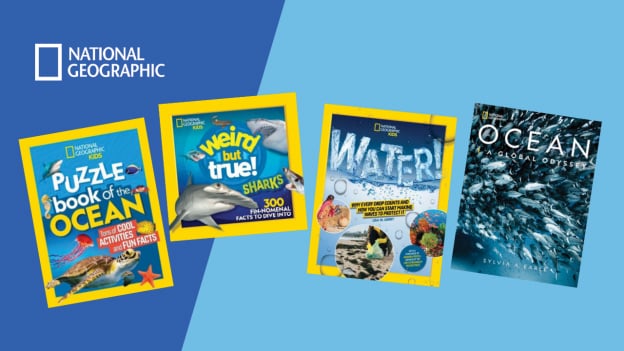 The covers of 4 new National Geographic books about water