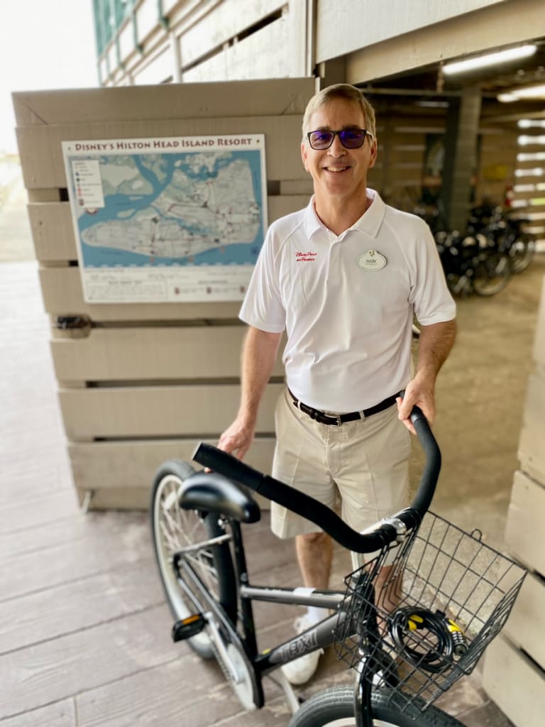 Mark Hyland at bike station