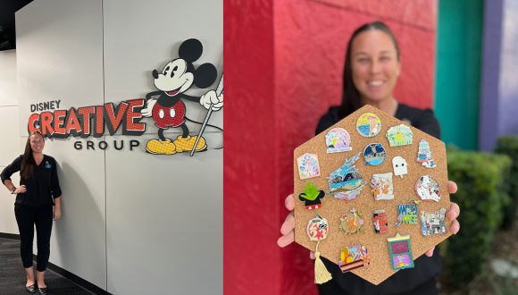 Disney Creative Group and designer Jes with pins