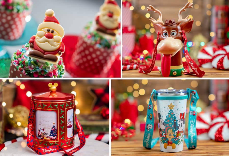 Collage of Halfway to the Holidays treats found aboard Disney Cruise Line ships