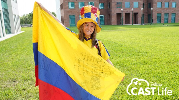 Disney Cast Life | Yandra with Colombian flag