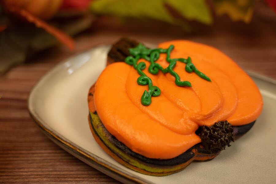Pumpkin Sugar Cookie: Tie-dyed Halloween sugar cookie with buttercream (New) at Disney’s Fort Wilderness Resort & Campground