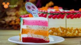 Vanilla Layer Cake with pink, orange and red layers