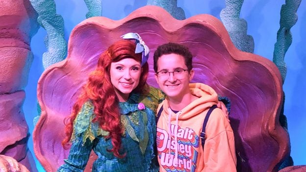 Ariel and Dylan in Ariel's Grotto at Walt Disney World