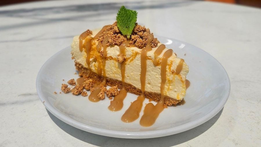 Pumpkin Cheesecake: Marble pumpkin cheesecake with a brown butter crumble topping drizzled with a house-made Pumpkin Down caramel sauce (New) - Ballast Point Brewing Co. in Downtown Disney District (Available Sept. 1 through Oct. 31) 