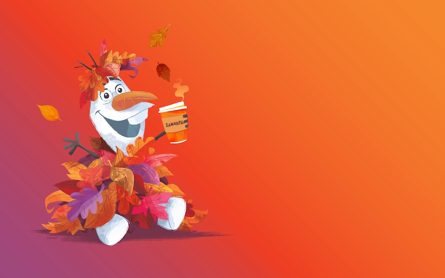 3 New Disney-Themed Fall Backgrounds for All Your Devices  Pumpkin Spice Latte Olaf Wallpaper 