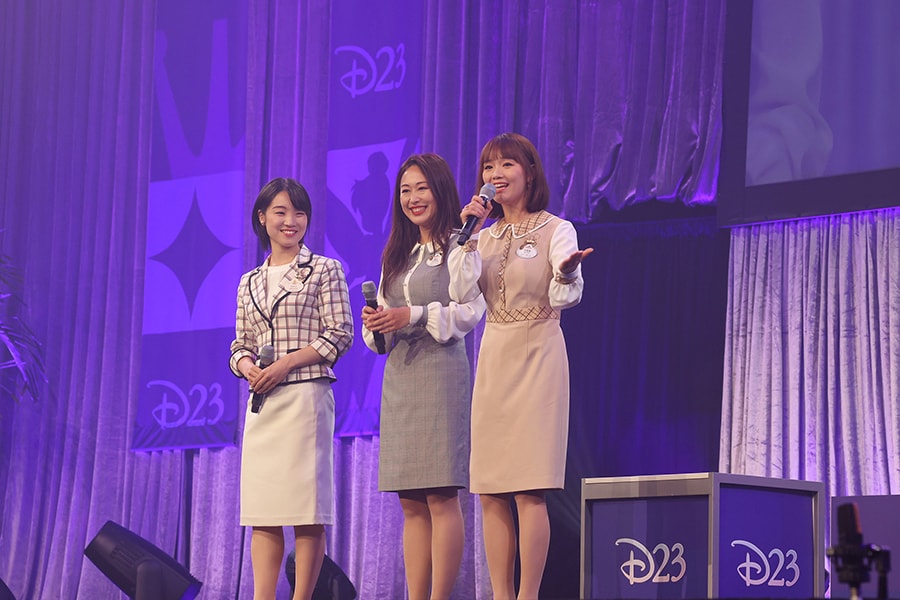 Mika, Phoebe and Witty on Destination D23 stage