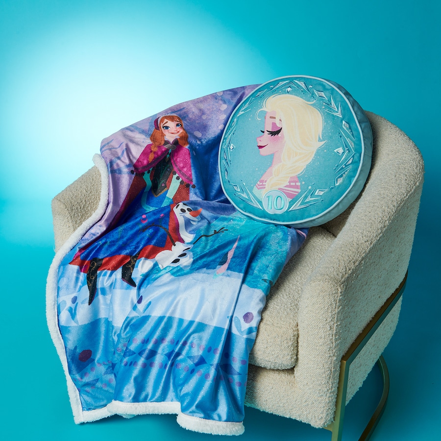 Frozen” 10th anniversary accent pillow and throw blanket