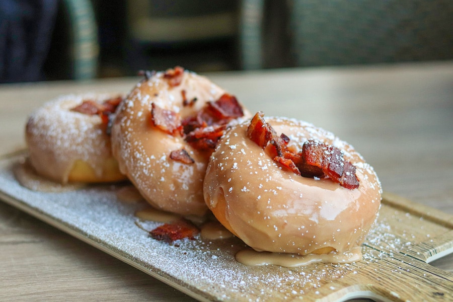 Great Maple restaurant at Pixar Place Hotel featuring maple bacon doughnuts