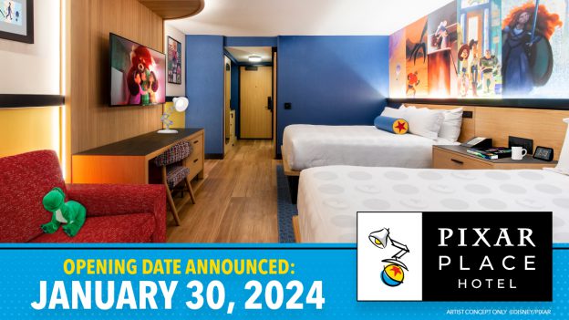 Opening Date Announcement for Pixar Place Hotel at Disneyland Resort, Plus Sneak Peek of Great Maple Menu, Pixar-Themed Hotel Rooms and More