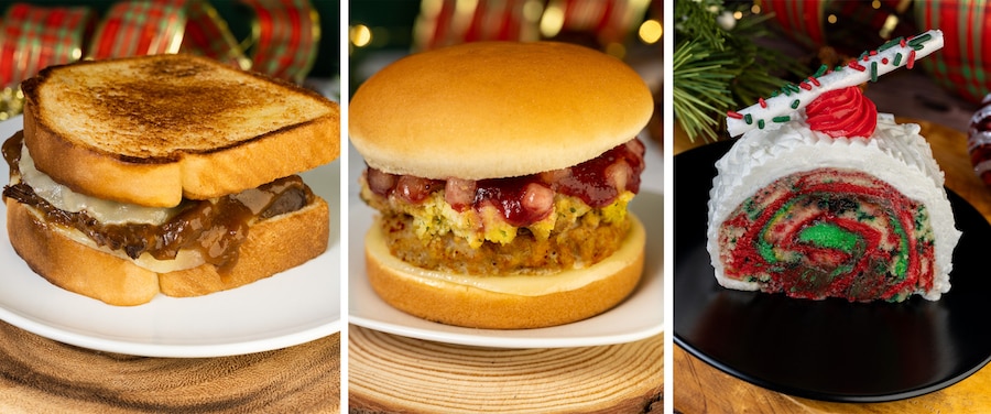 Cosmic Ray's Starlight Cafe collage of food at Mickey’s Very Merry Christmas Party at Magic Kingdom in Walt Disney World Resort
