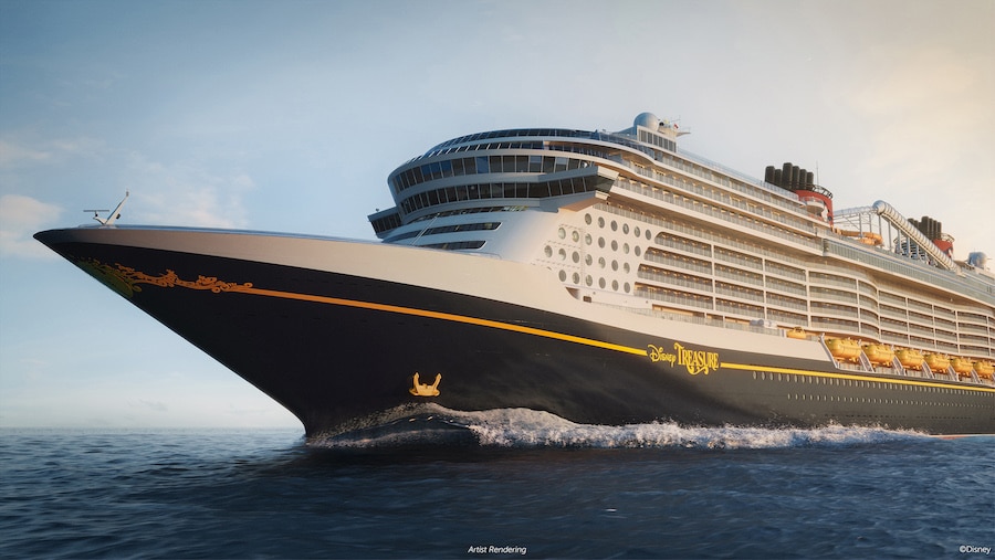 Rendering of the Disney Treasure, the newest ship joining the Disney Cruise Line fleet with early 2025 itineraries 
