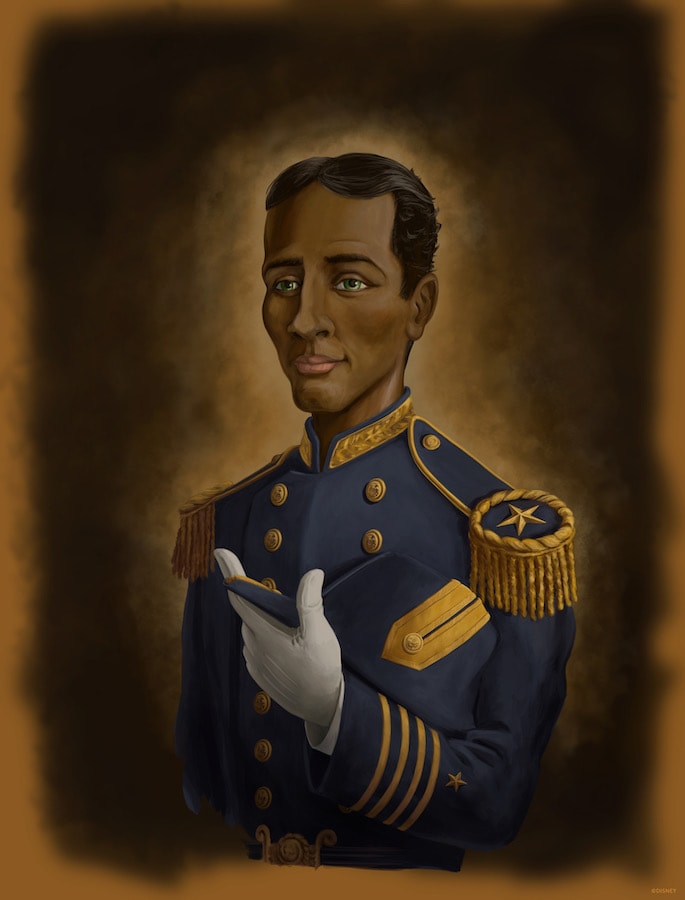 Portrait of a ship's captain coming to the Disney Treasure