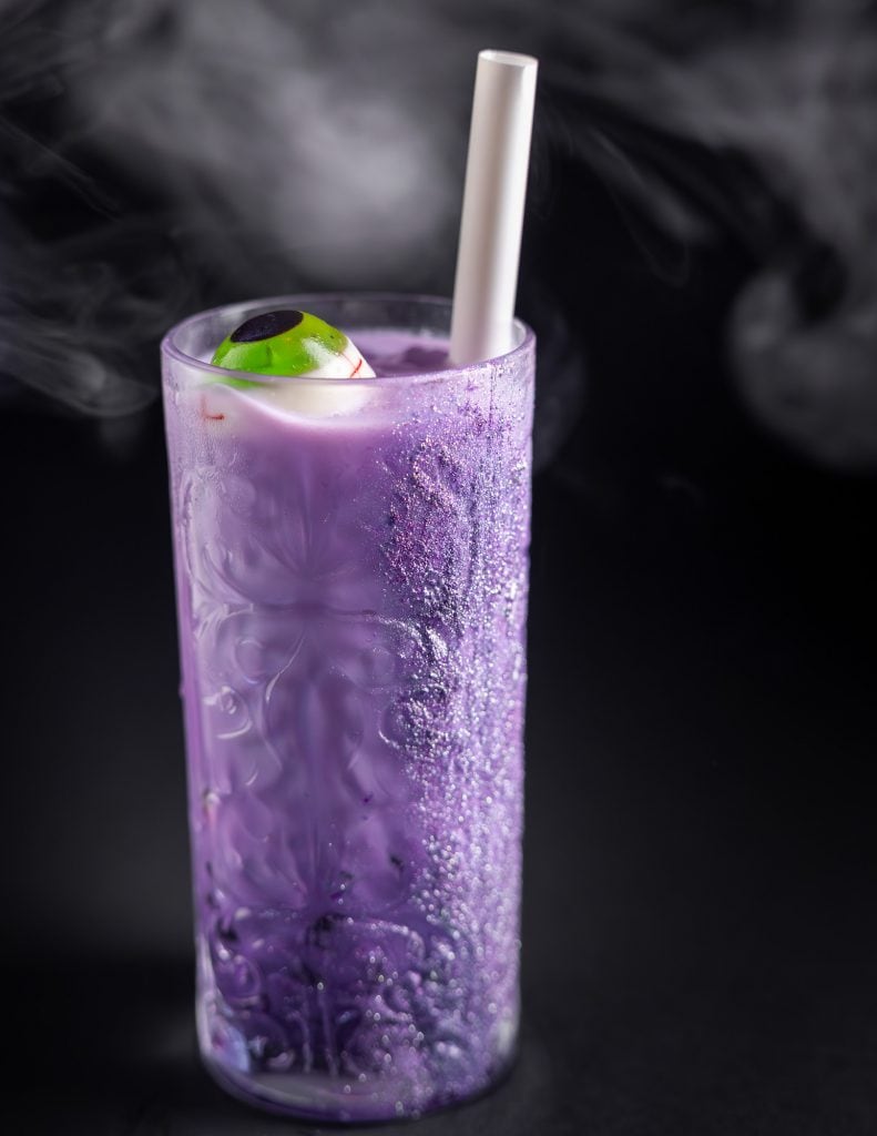 Ghoulish Delight, a new Haunted Mansion non-alcoholic drink served in tiki mug coming to the Haunted Mansion bar on Disney Cruise Line's newest ship the Disney Treasure