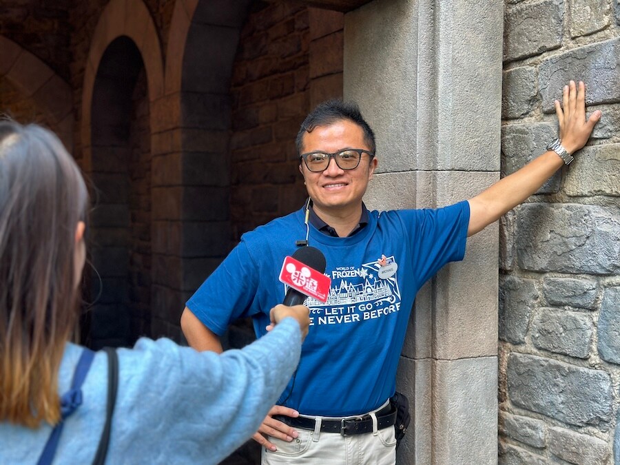 Michael from the custodial team at World of Frozen at Hong Kong Disneyland