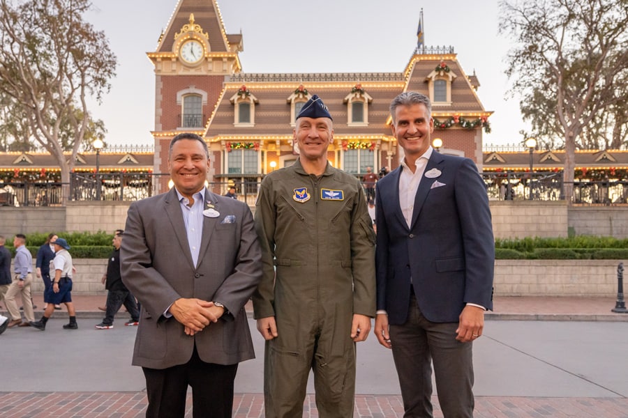 Gen. David Allvin, Chief of Staff of the U.S. Air Force joined Josh D’Amaro, Chairman of Disney Experiences and Ken Potrock, president of Disneyland Resort for the Disneyland Veterans Day celebrations