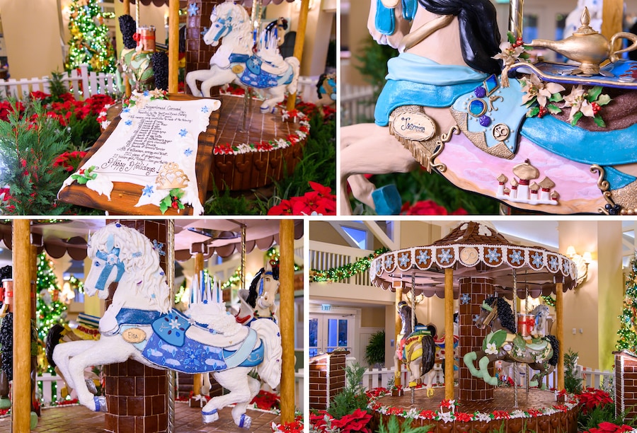 Holiday Carousel gingerbread display at Disney’s Beach Club Resort 2023