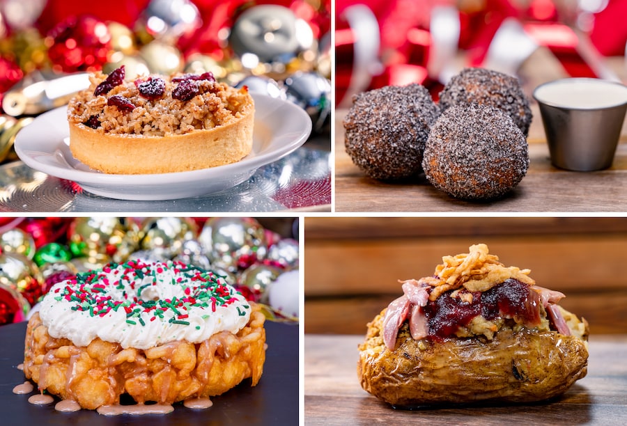 Plant-based Cranberry Apple Tart, Cookies and Cream Fritters, Holiday Wreath Funnel Cake and Celebration Potato