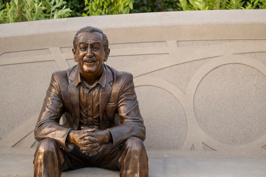Close up of the new Walt Disney statue, entitled “Walt the Dreamer," debuting at EPCOT at Walt Disney World Resort on Dec. 5, 2023