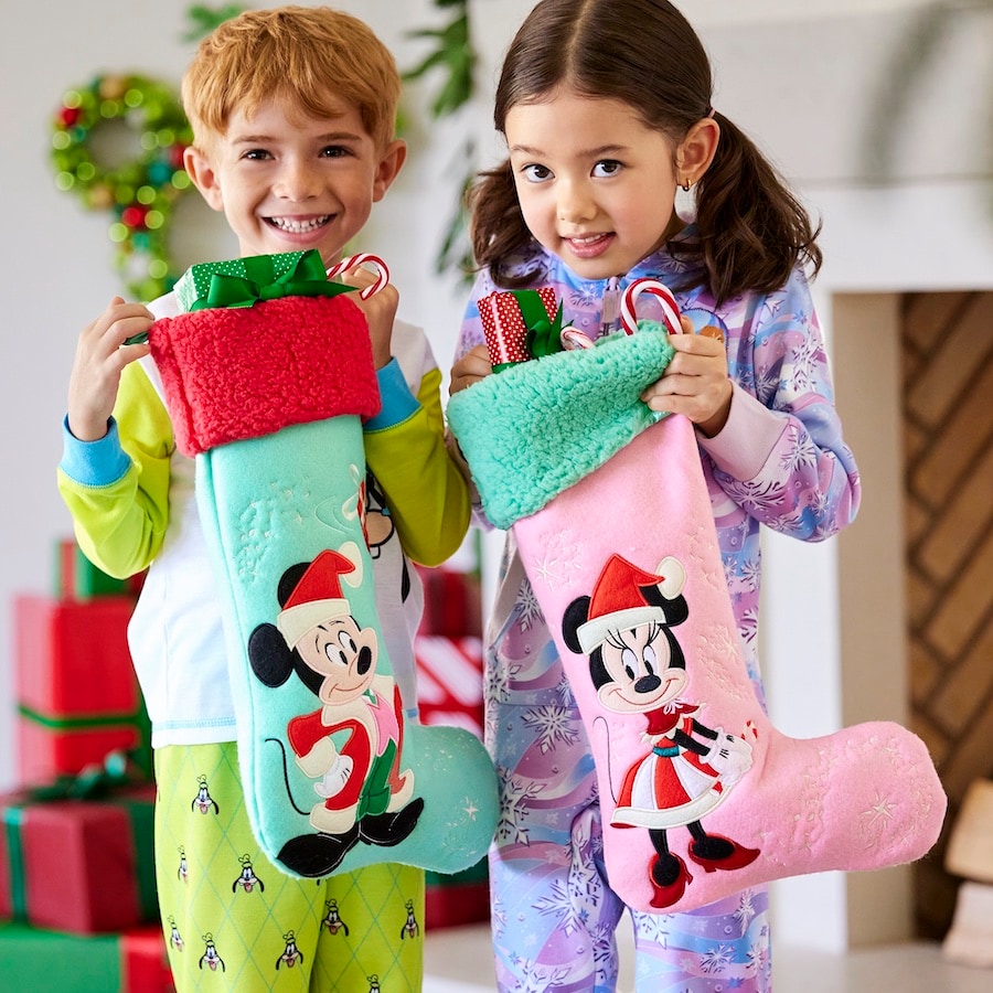 Mickey Mouse Holiday Stocking and Minnie Mouse Holiday Stocking