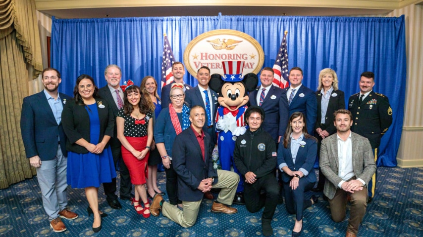 Group of people with patriotic Mickey
