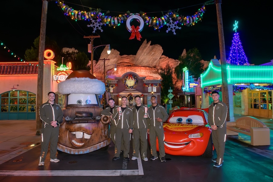 United States Marines Corps in Cars Land during the Be Well...Cast Member, Friends & Family Holiday 5K