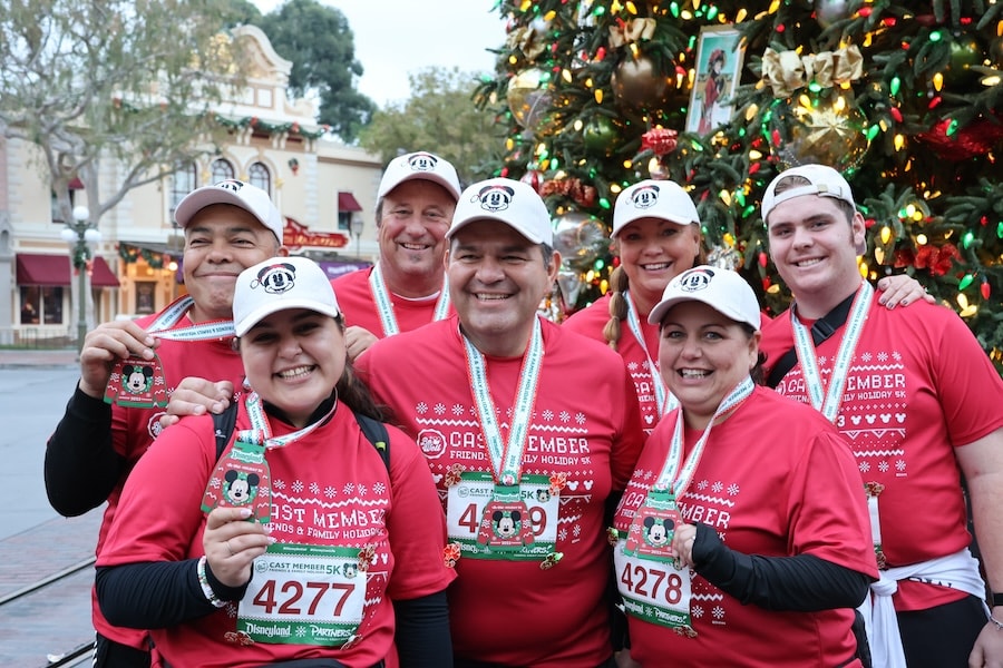 Cast member Hannah with her family during the 2023 Be Well...Cast Member, Friends & Family Holiday 5K at the Disneyland park