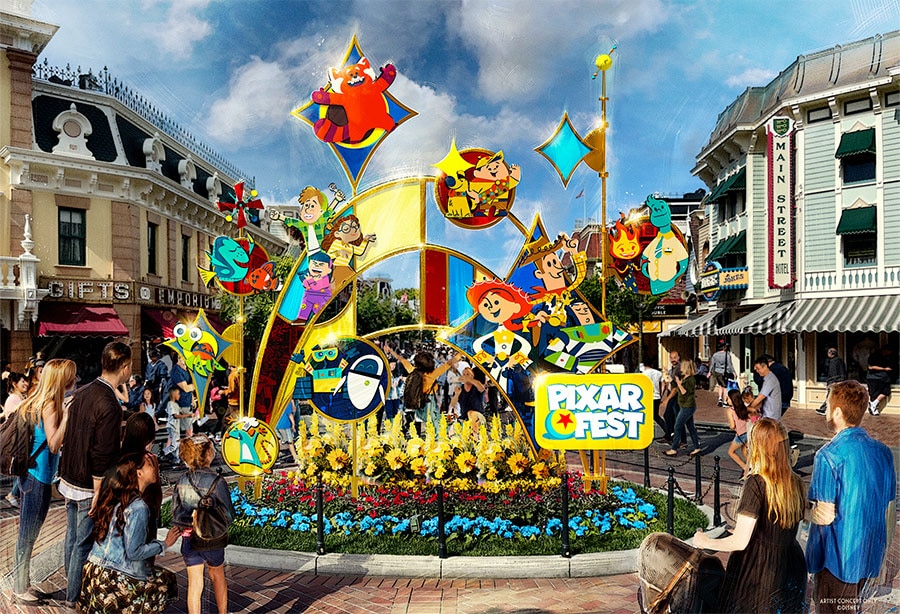 Rendering of Pizar Fest coming to Disneyland Resort in 2024