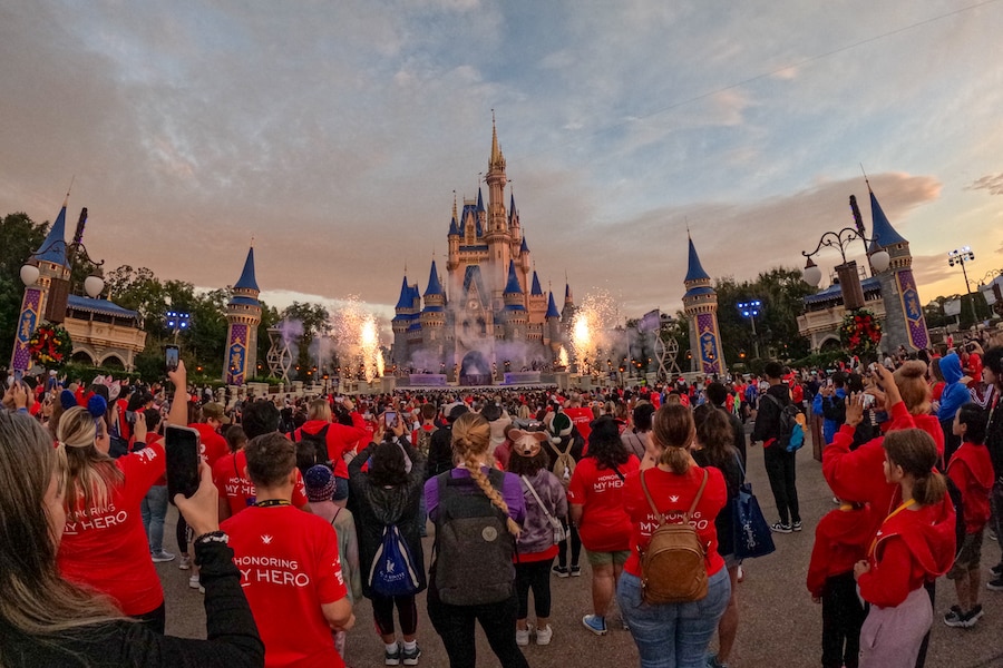 Families of fallen military heroes at Walt Disney World for the annual Gary Sinise Foundation "Snowball Express" event