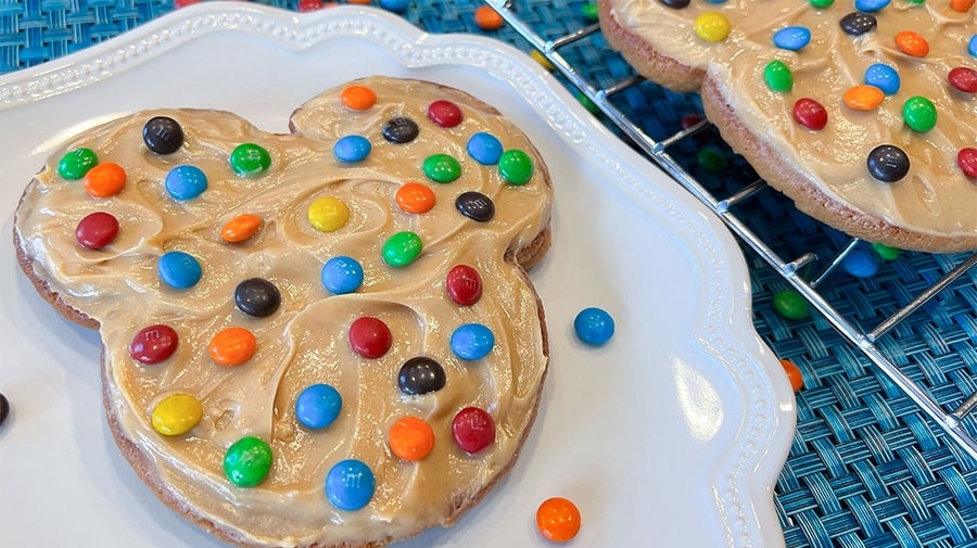 Mickey Mouse Peanut Butter Cookie Made With M&m’s Minis Peanut Butter Chocolate Candies