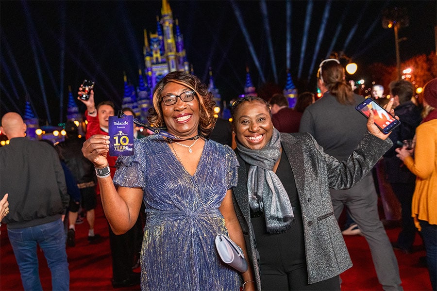 Cast members celebrating their company anniversaries at the Service Celebration at Magic Kingdom