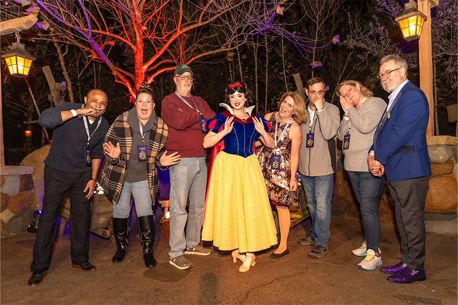 Cast members with Snow White during the Service Celebration at Magic Kingdom