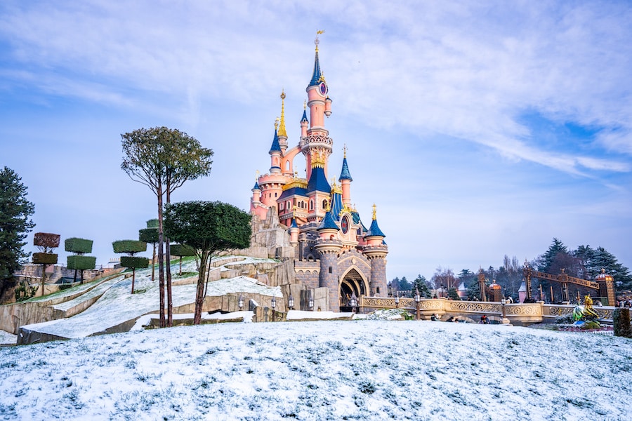 Snow at Disneyland Paris, Sleeping Beauty Castle