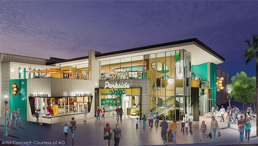 Image of Parkside Market exterior concept art coming to Downtown Disney at the Disneyland Resort