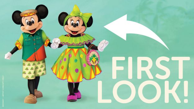 Rendering of the new outfits Mickey and Minnie will wear while at Disney Lookout Cay at Lighthouse Point