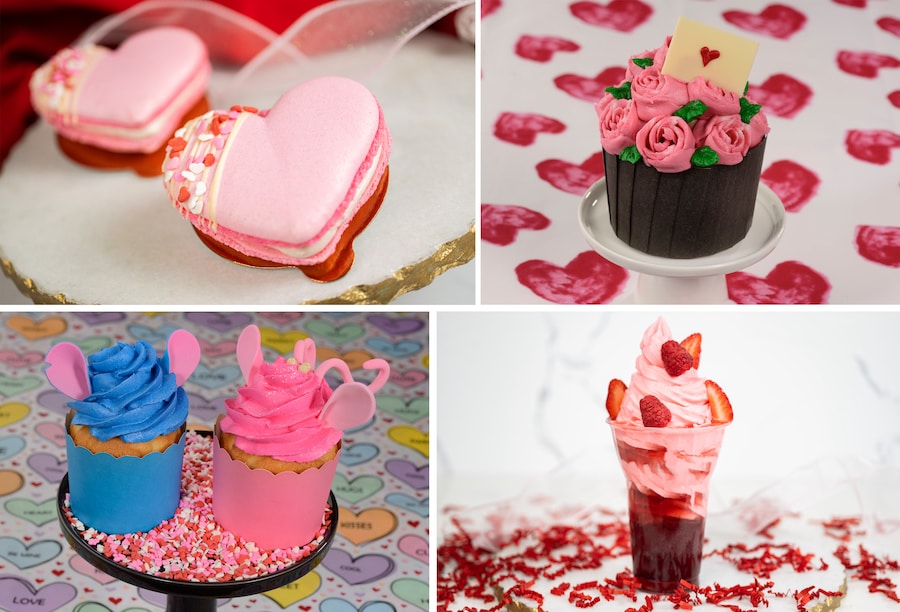 Valentine's Day 2024 Treats at Walt Disney World - Disney Resort Hotels, collage of desserts